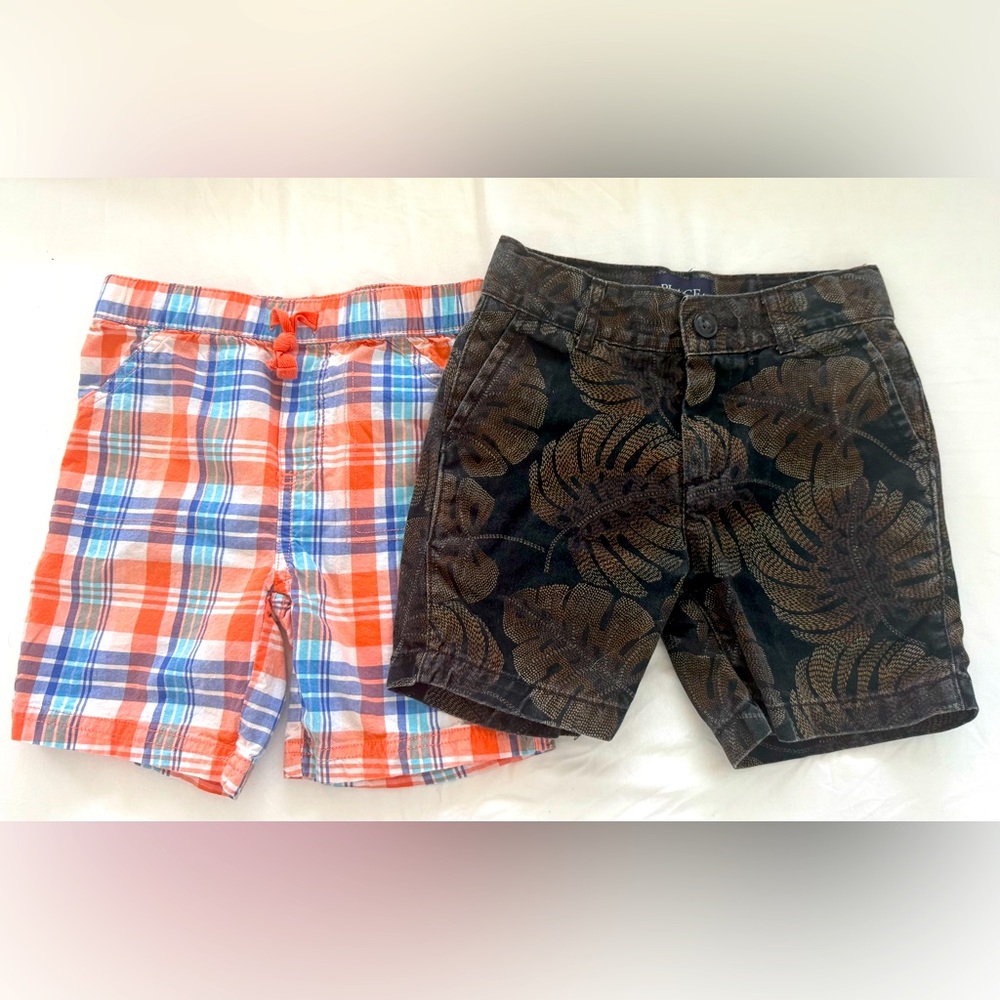 4T Fun Shorts Bundle - Plaid and Leaf - The Children’s Place & First Impressions
